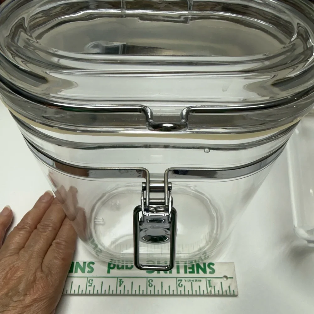 Set of 2 - Clear Airtight Storage Containers, Heavy Duty 5.5 x 3.5 x 8 - Picture 8 of 13